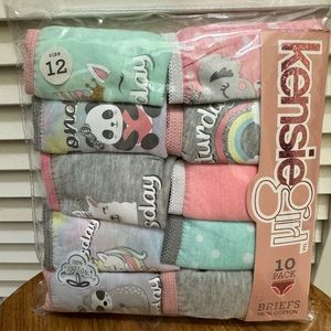 Girls size 12 100% cotton briefs: 10 pack